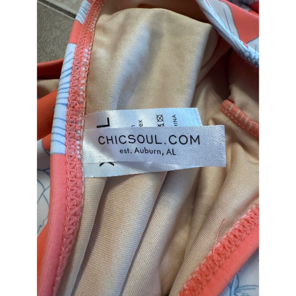 Women's Chic Soul Swimsuit Bottoms Size 3XL Coral Floral - Picture 3 of 4